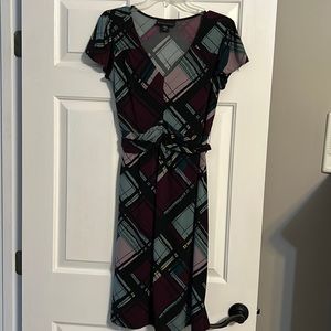 Geometric polyester spandex dress